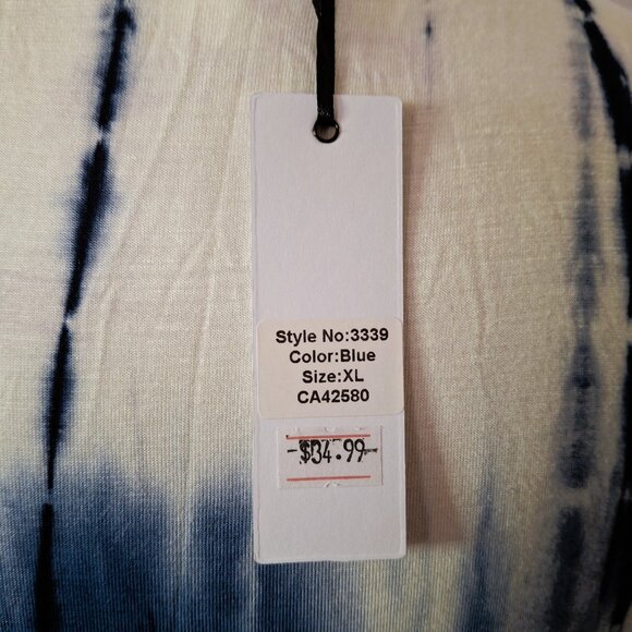 Sonice Collection Women M Sleeveless Bodycon Blue White Tie-Dye Dress Stretchy - Picture 10 of 16